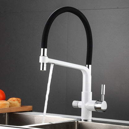 Küchenarmatur mit Doppel-Auslauf und Wasserfiltration – PureFlow Duo