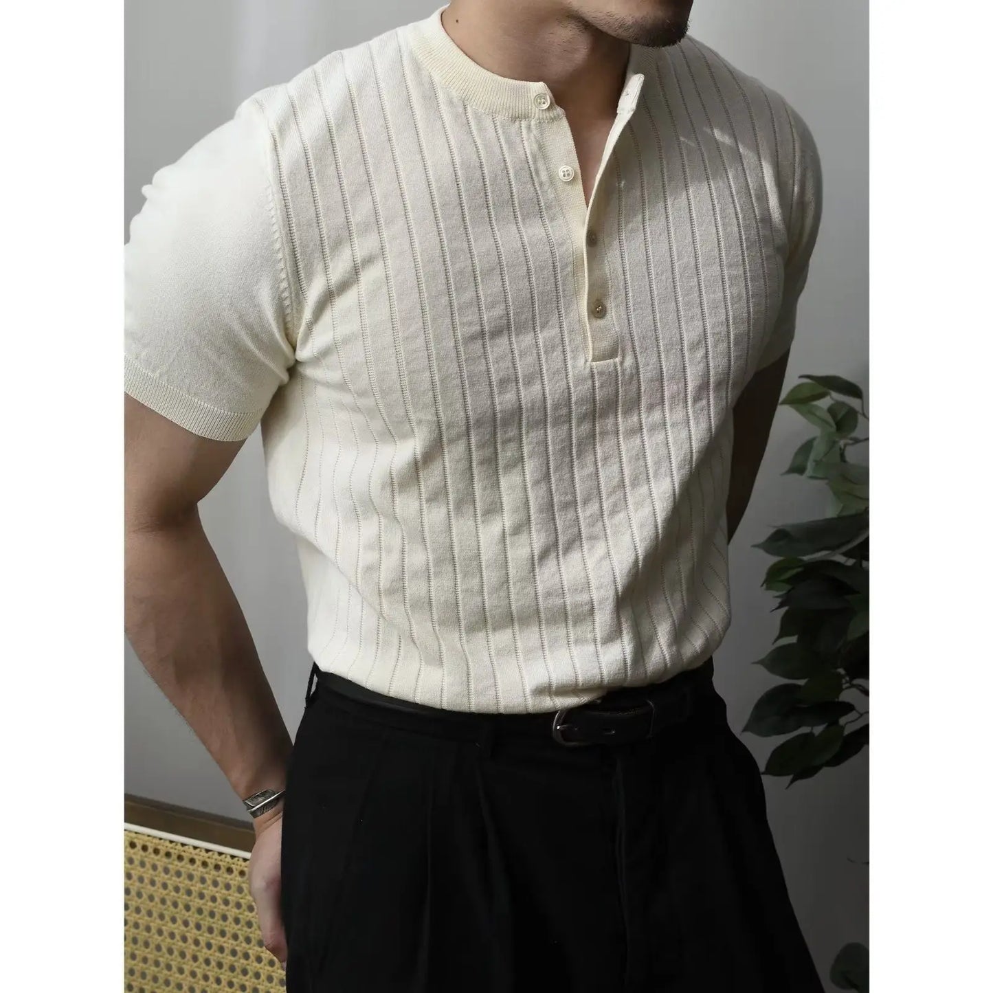 Slim Fit Herren-Poloshirt mit Reißverschluss – Fabrizio