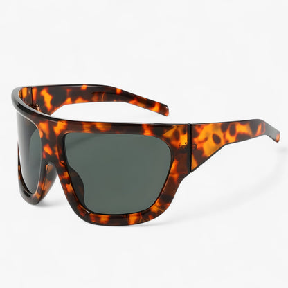 Oversized Steampunk-Sportsonnenbrille mit Wraparound-Design – Ignix