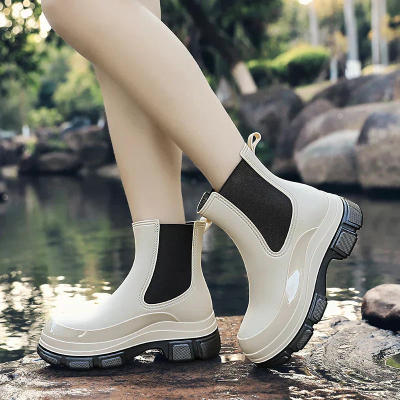 Damen Chelsea-Regenstiefel mit Chunky Platformsohle – Elena