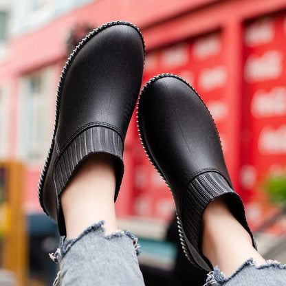 Damen Regenstiefeletten wasserdicht mit gestricktem Schaft & Antirutschsohle – Liora