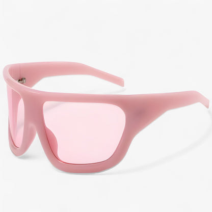 Oversized Steampunk-Sportsonnenbrille mit Wraparound-Design – Ignix