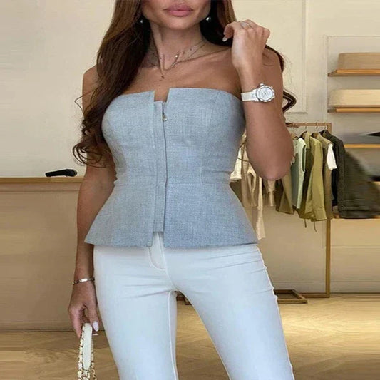 Damen Rundhals-Tanktop aus atmungsaktivem Material – Malia