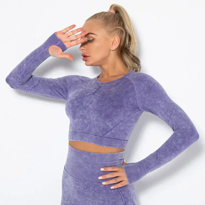 Nahtloses Damen-Yoga-Set mit Cropped-Top - Nova