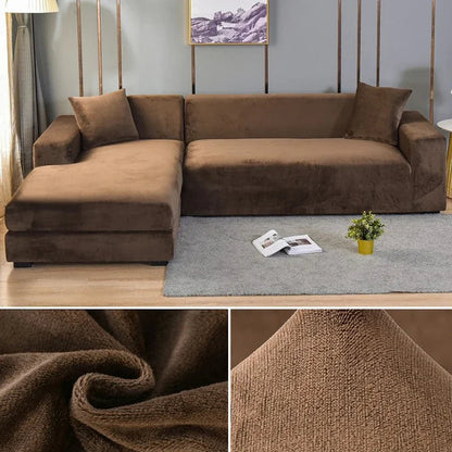Stretch Velours Sofabezug mit luxuriöser Verarbeitung – Sofina