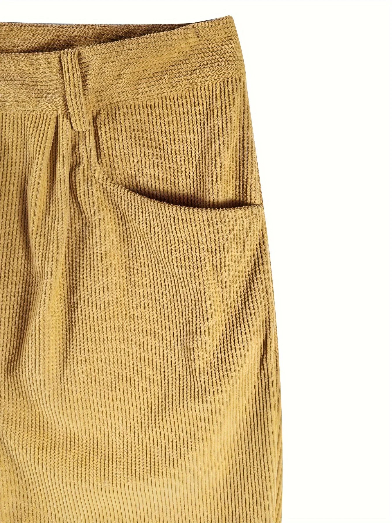 Damen Cordhose mit hoher Taille und geradem Schnitt – Elvira