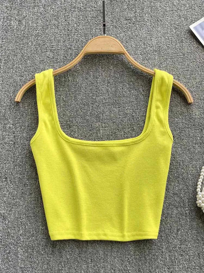 Rugloser Crop-Top in einfarbiger Farbe – Zayra
