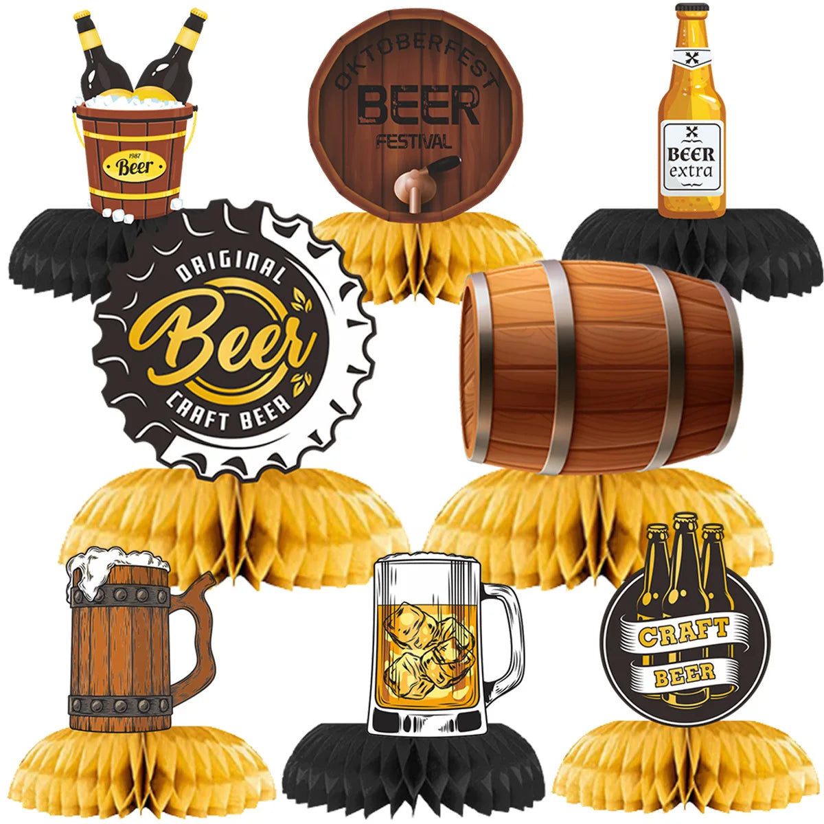 Tischdeko Bündeln mit Biermotiven (3×9er-Set) – FestTisch Oktoberfest 2025