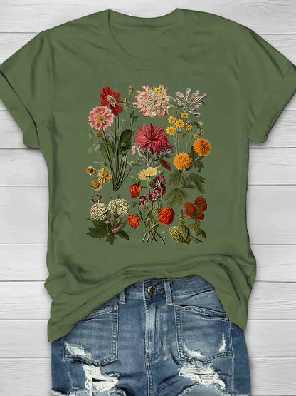 Short-Sleeve Women's T-Shirt With Floral Print - Hazel