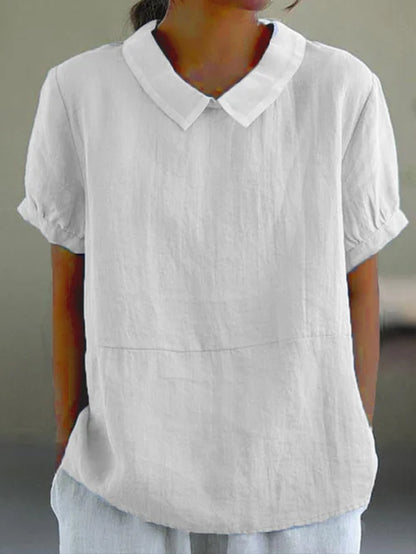 Short Sleeve Collared Women's Top - Maria