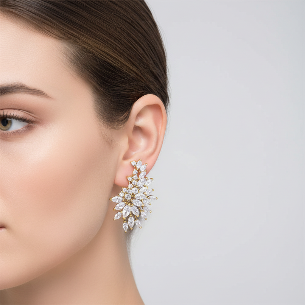 Silber Und Zirkonia Ohrstecker - Glamouria