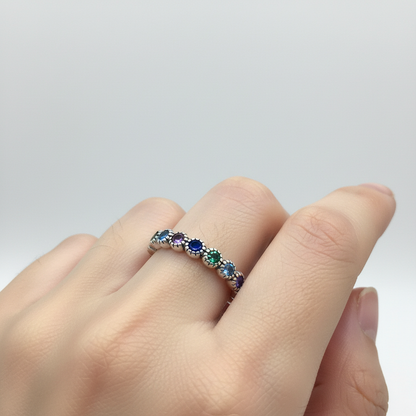 Silberner Blumensteinring - EleganzRing