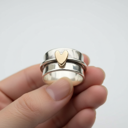 Silberner Ring - VintageHeart