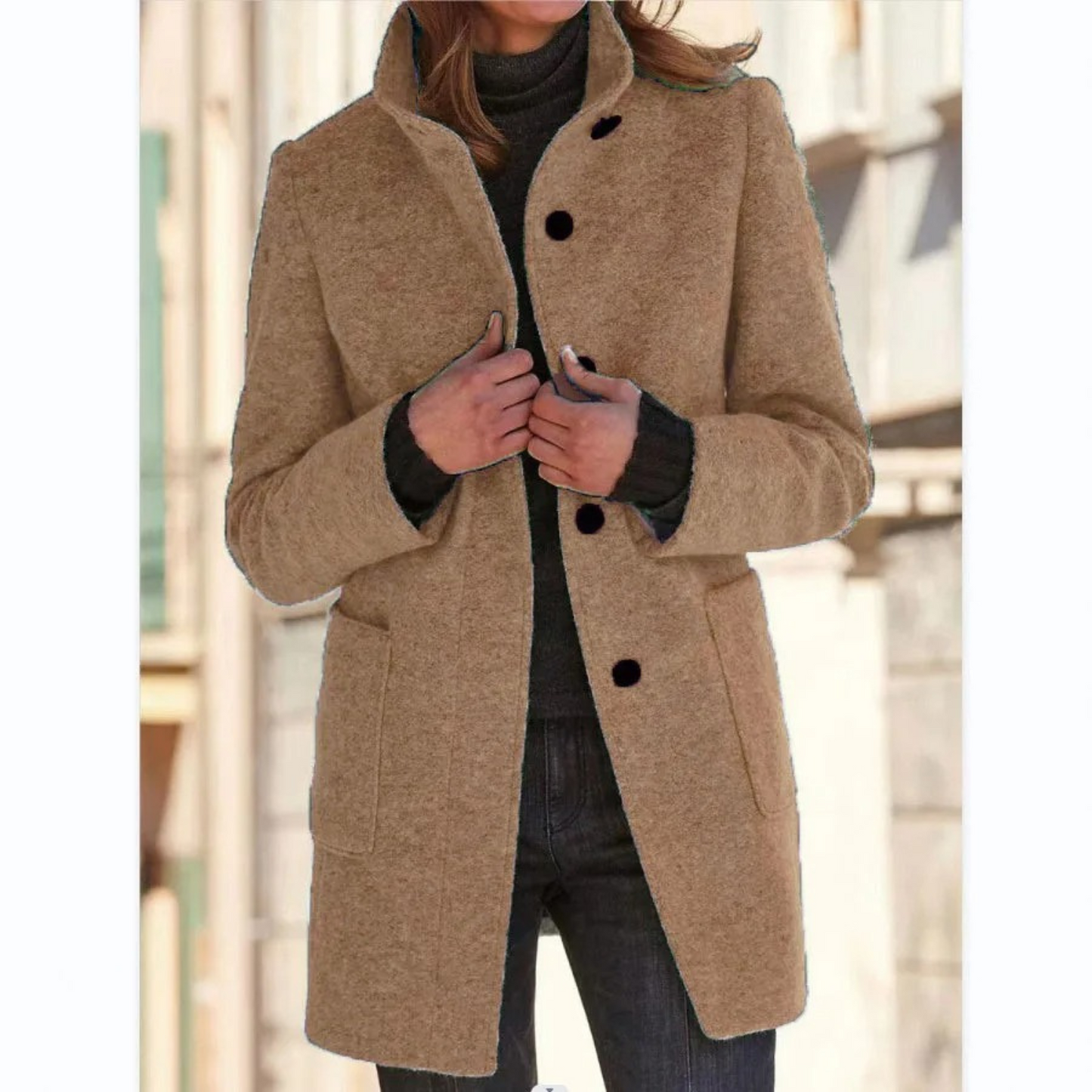 Single-Breasted Mid-Length Overcoat - Daisy