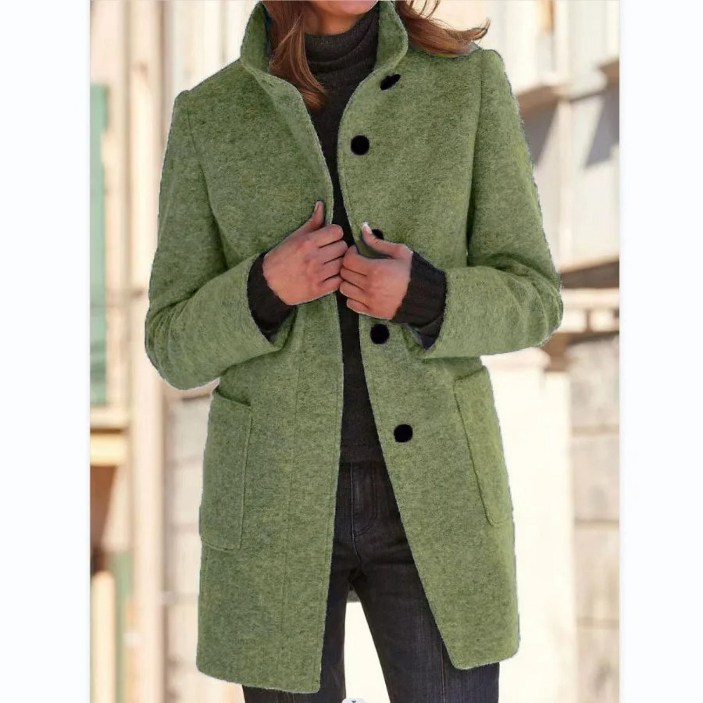 Single-Breasted Mid-Length Overcoat - Daisy