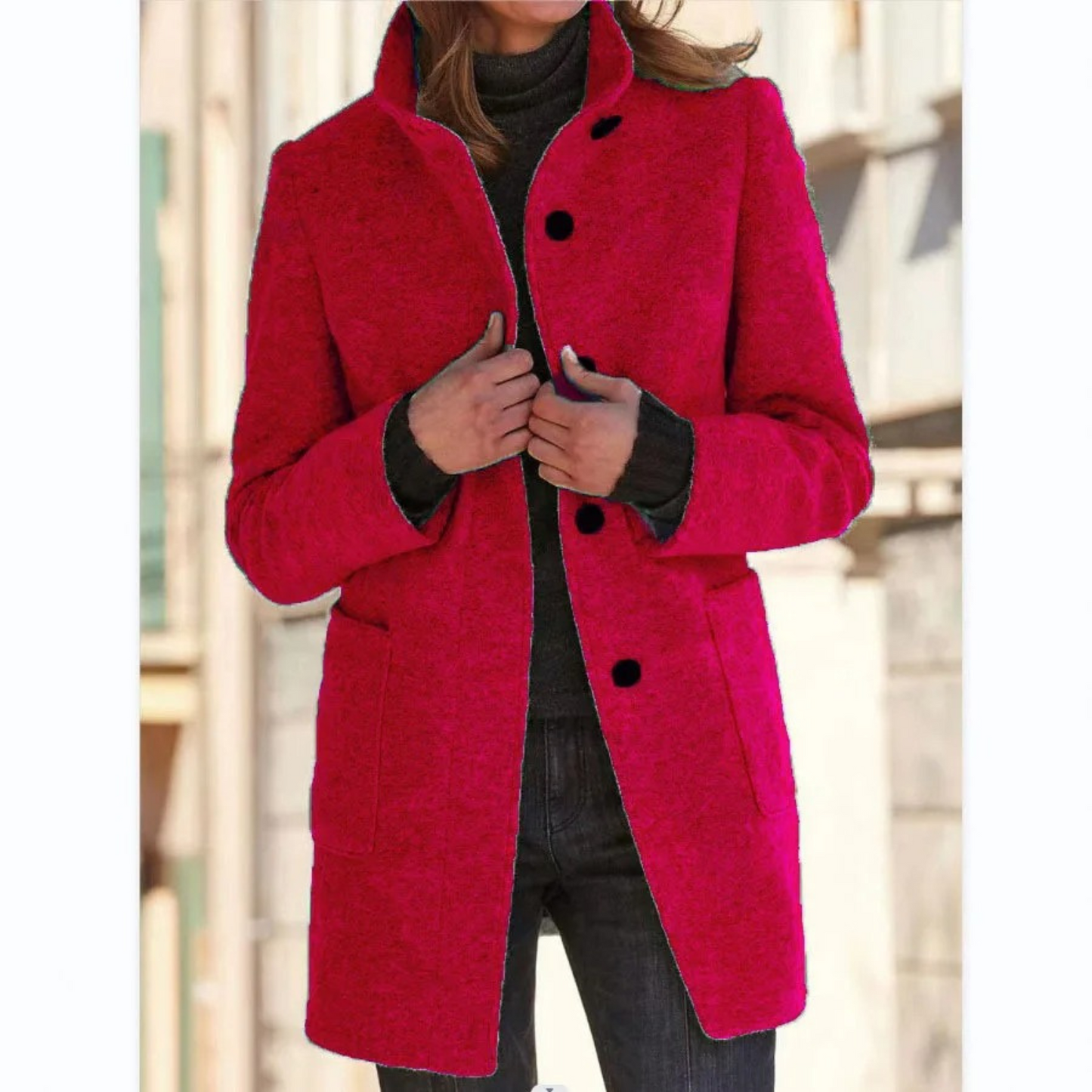 Single-Breasted Mid-Length Overcoat - Daisy