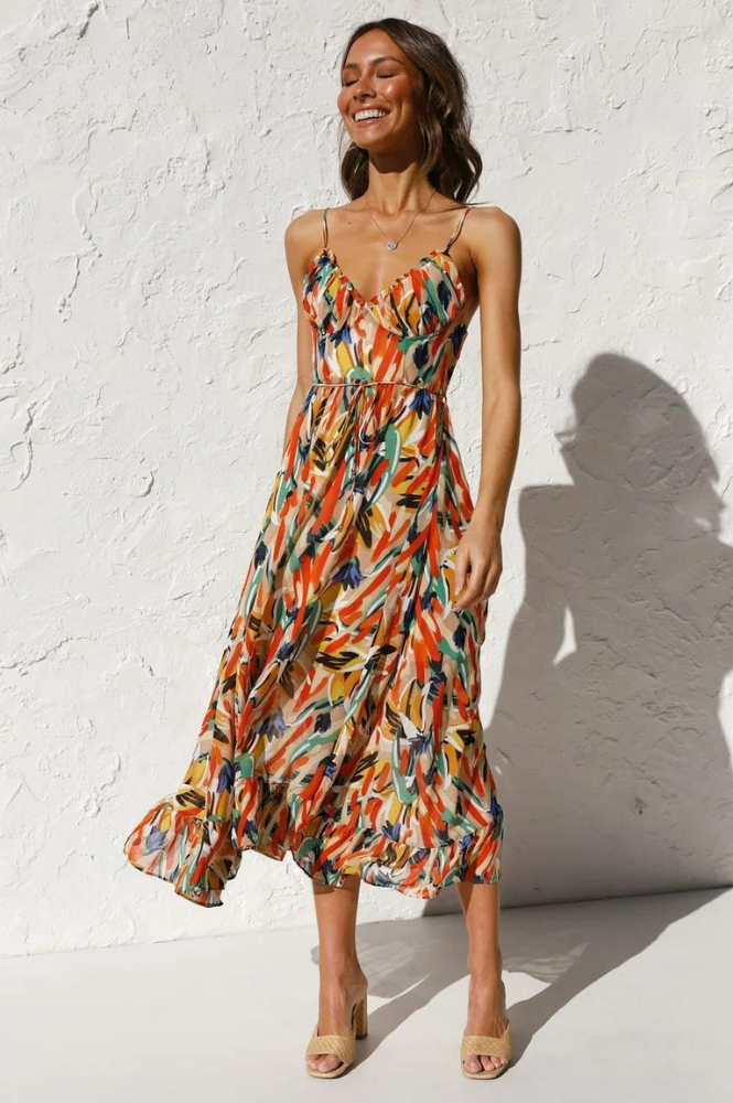 Ärmelloses Sommerkleid mit Druck – Isla
