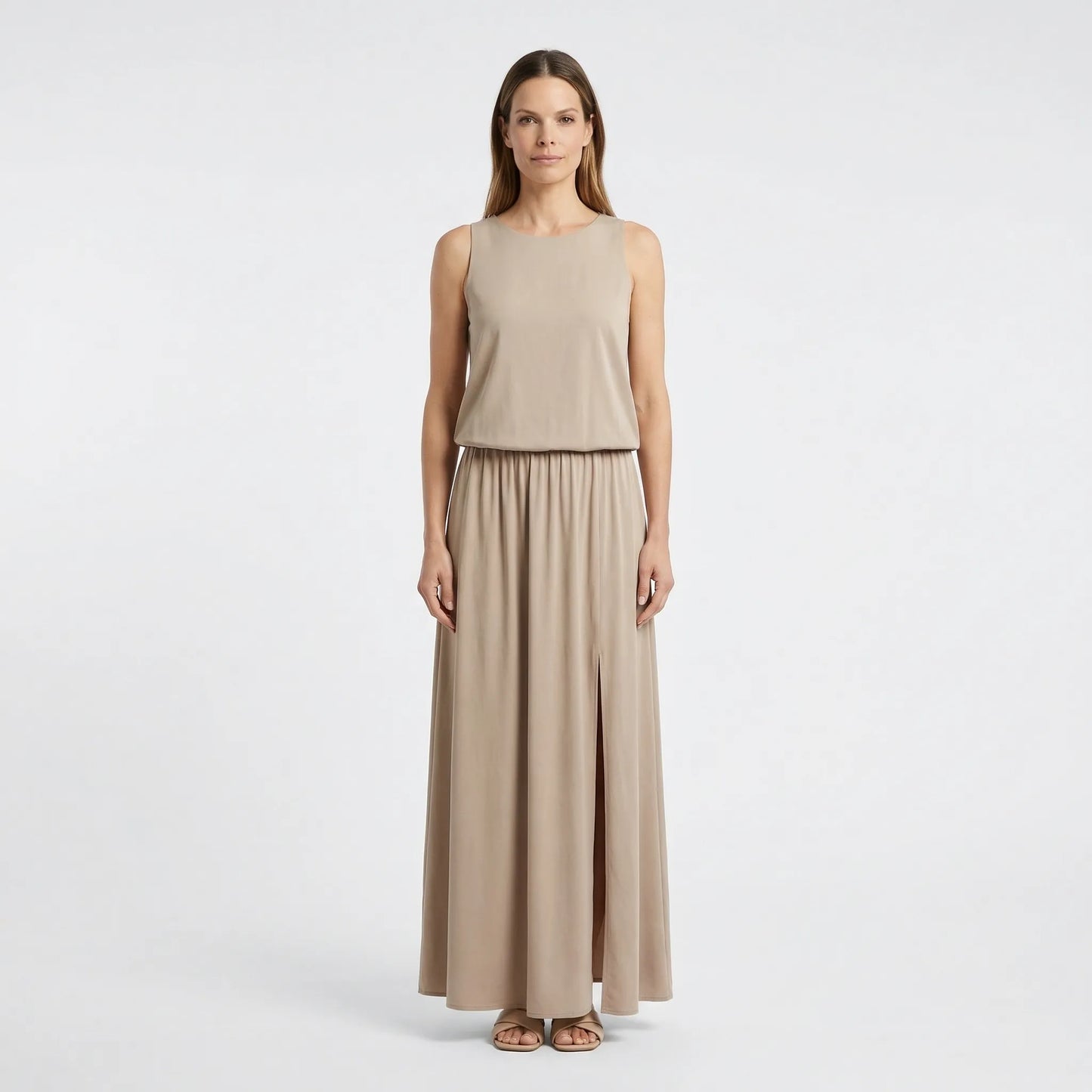 Sleeveless Maxi Dress With Side Split - Vickie
