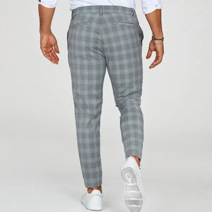 Slim Fit Cropped Check Trousers - Cornelius