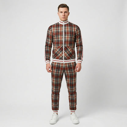 Slim Fit Jogger Set Mit Stehkragen - Riccardo