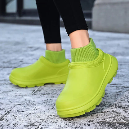 Slip-On Clog With Knitted Ankle Cuff - Madeline