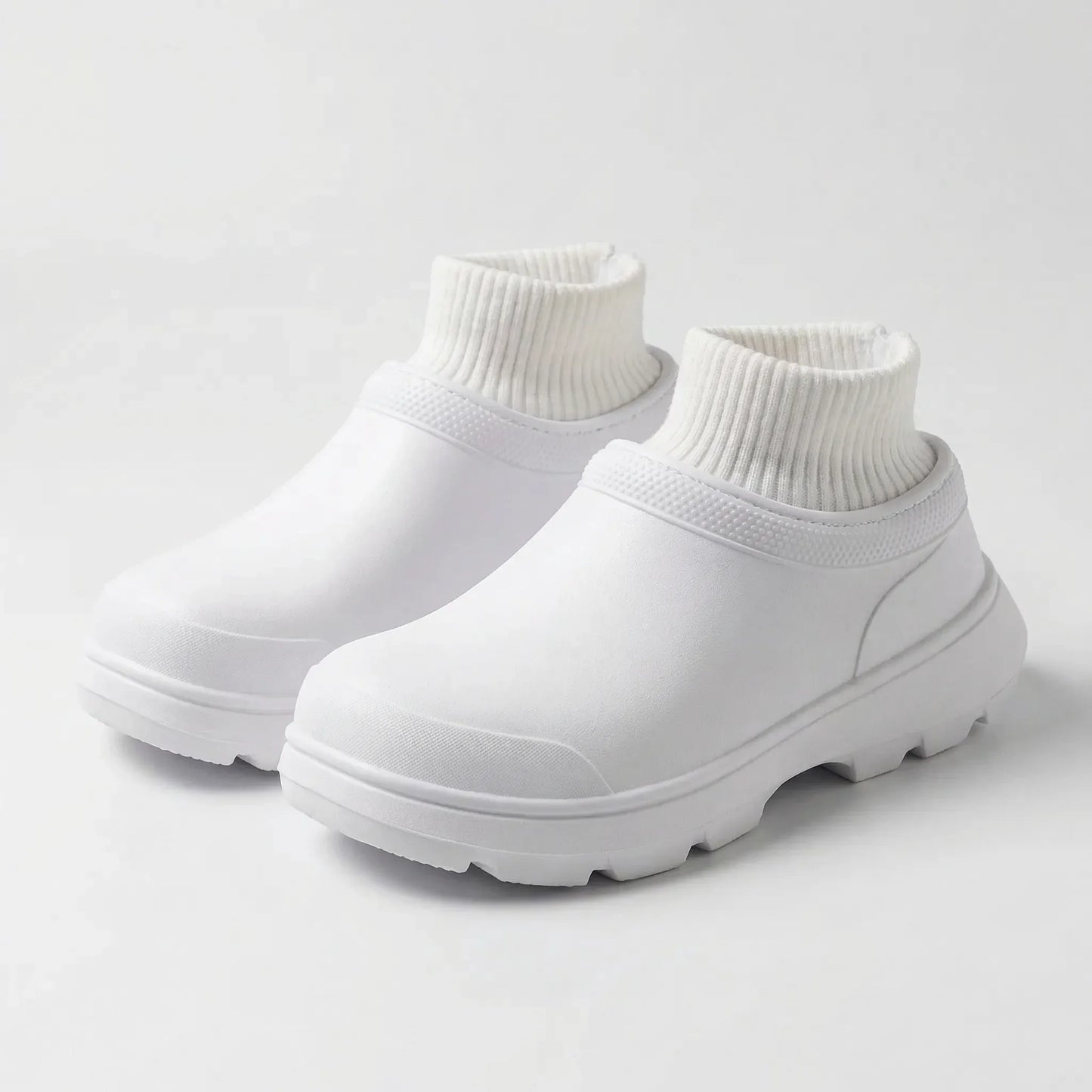 Slip-On Clog With Knitted Ankle Cuff - Madeline