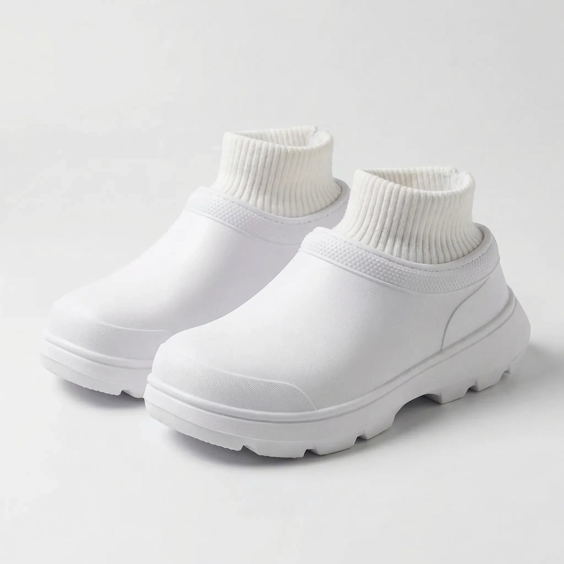 Slip-On Clog With Knitted Ankle Cuff - Madeline