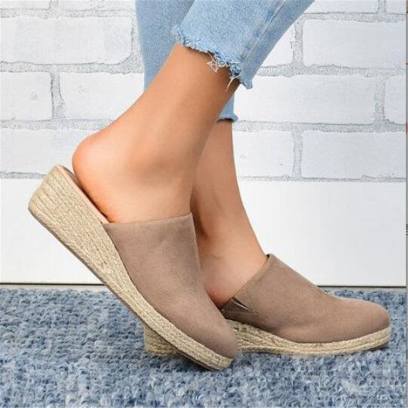 Slip-On Wedge Mule With Round Toe - Mary
