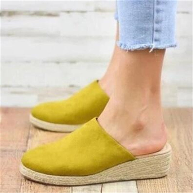 Slip-On Wedge Mule With Round Toe - Mary