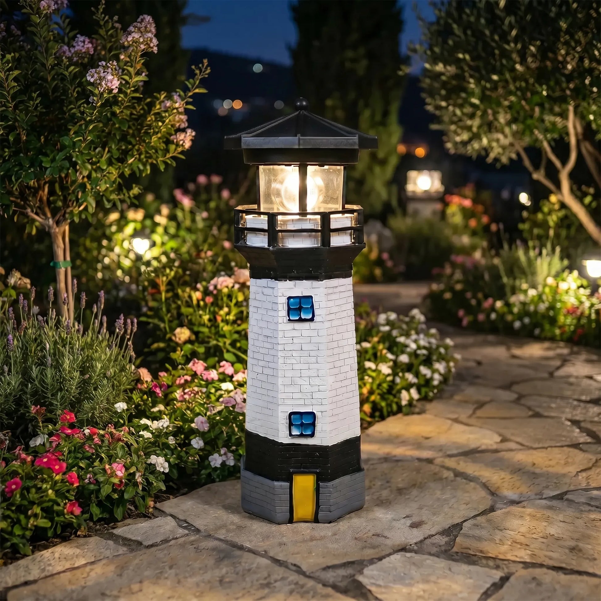 Solar LED Lighthouse Garden Ornament -  Beaconara