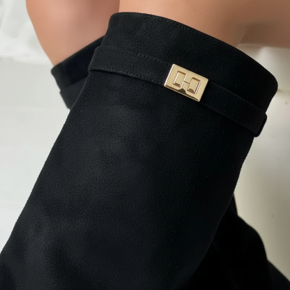 Spitzer Zehenstiefel Mit Verdecktem Keil - Paisley