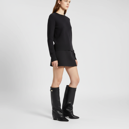 Spitzer Zehenstiefel Mit Verdecktem Keil - Paisley