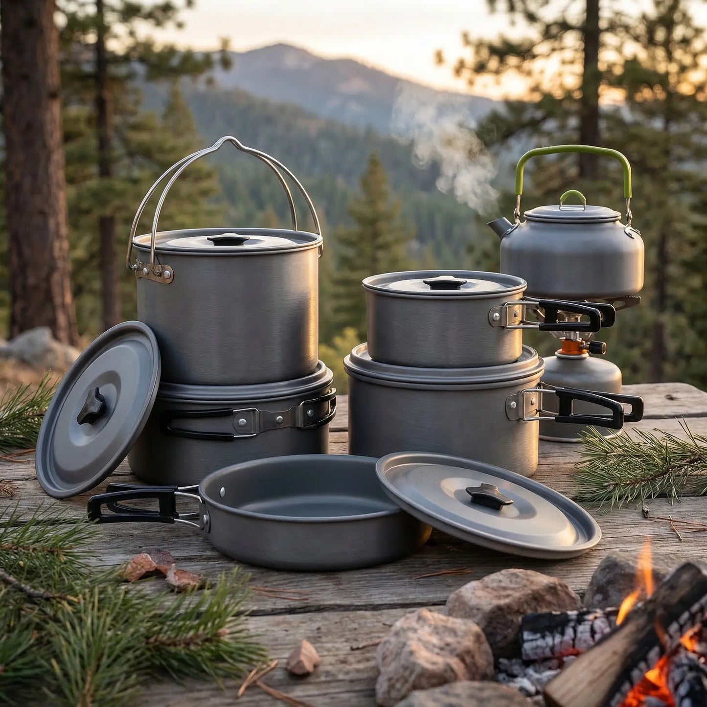 Stapelbares Outdoor-Kochset -  Campouri