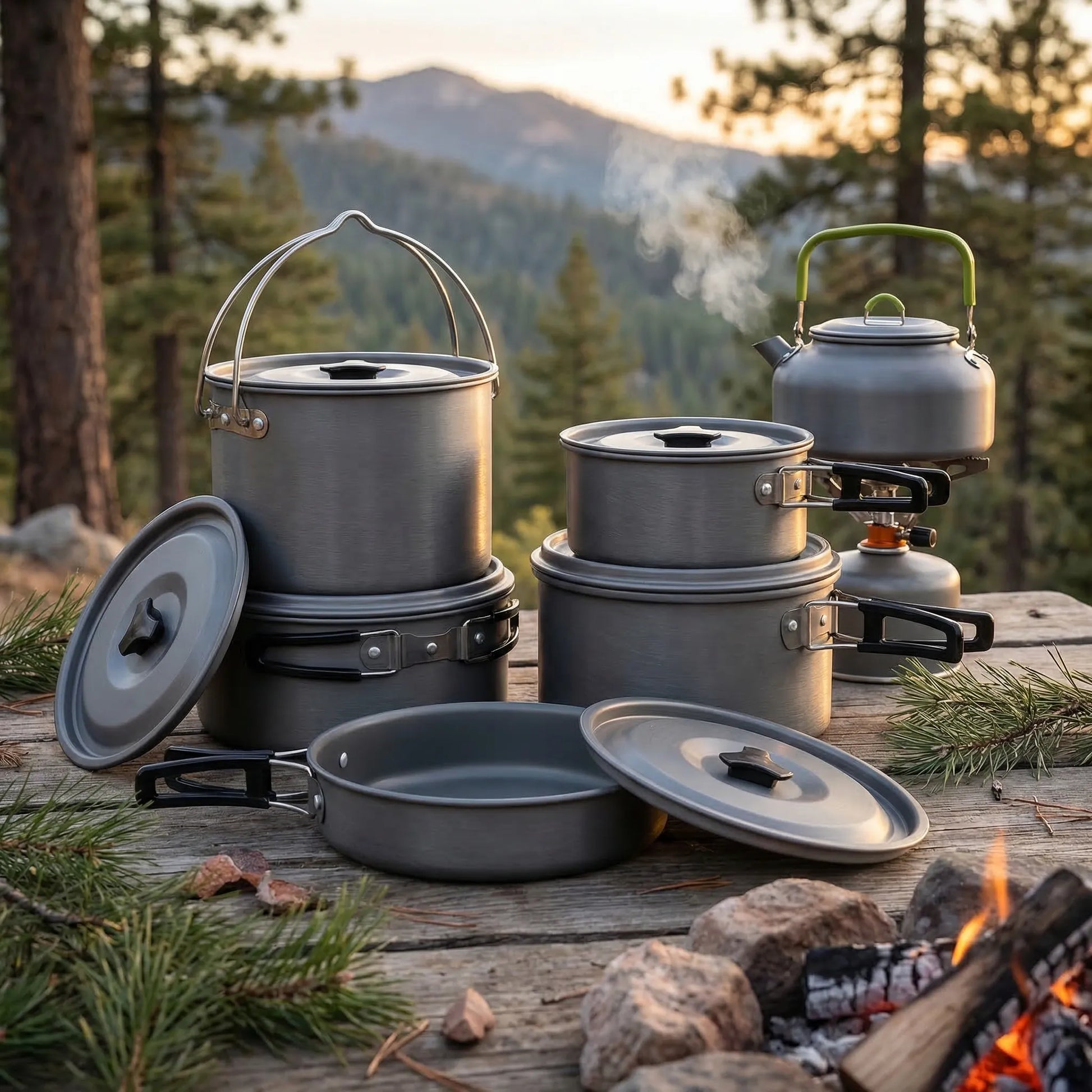 Stapelbares Outdoor-Kochset -  Campouri