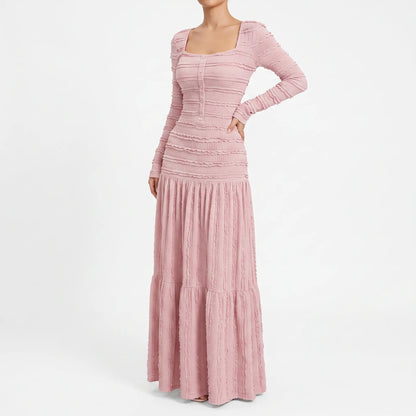Strukturiertes Maxi-Strickkleid Mit Stufenrock - Rachael
