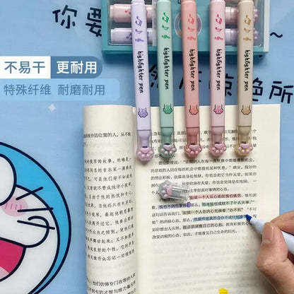 Textmarker Pastell Mit Katzenpfoten - Pawsima