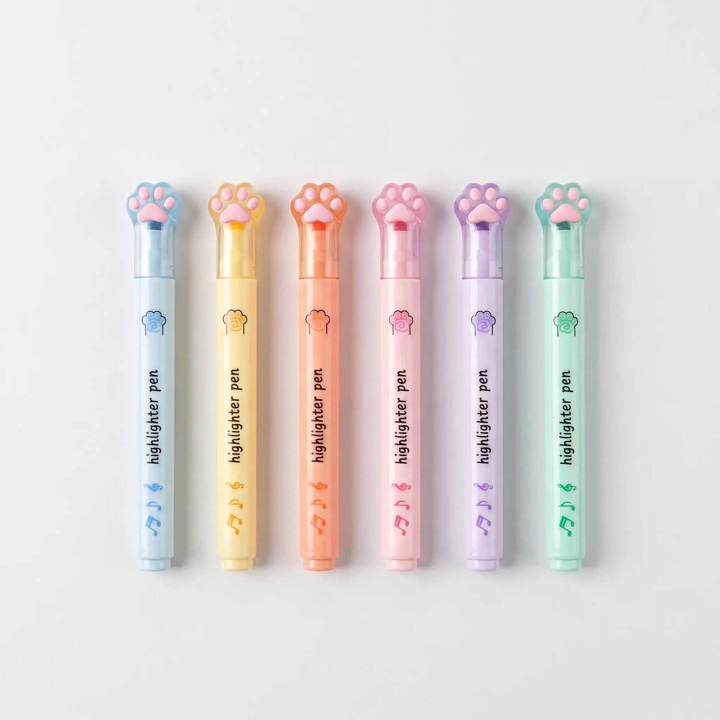 Textmarker Pastell Mit Katzenpfoten - Pawsima