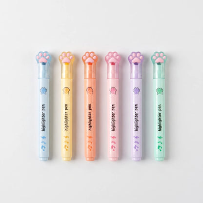 Textmarker Pastell Mit Katzenpfoten - Pawsima