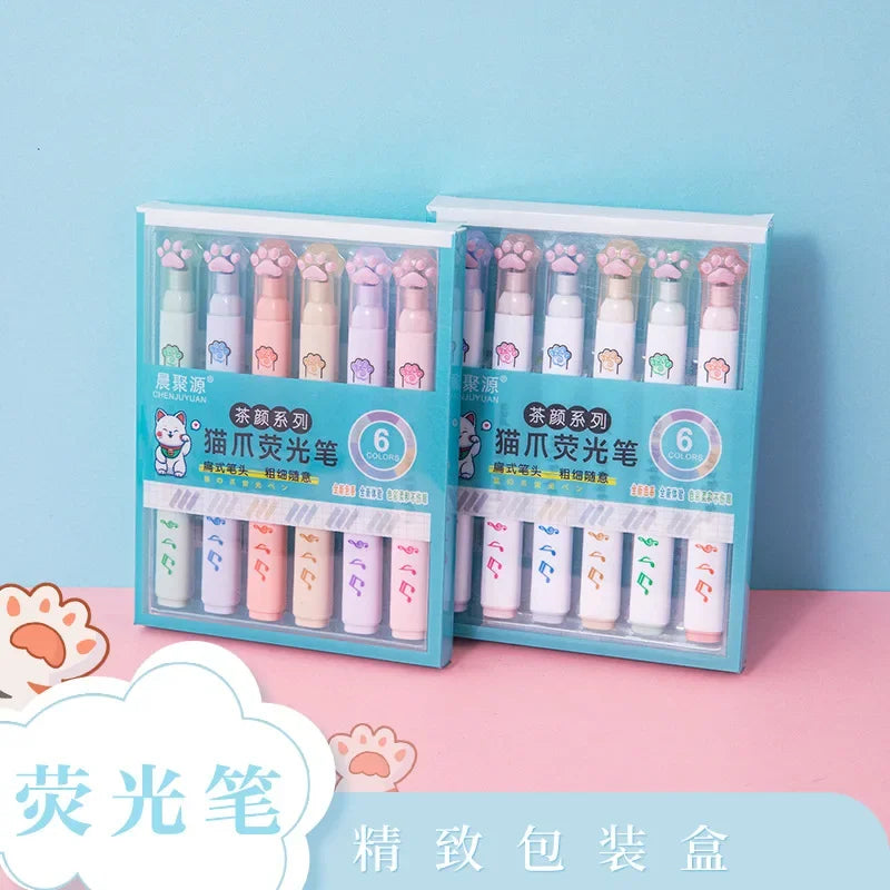 Textmarker Pastell Mit Katzenpfoten - Pawsima