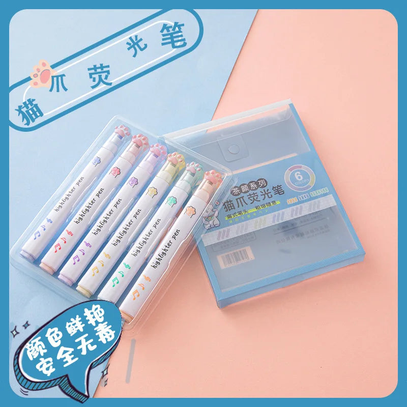 Textmarker Pastell Mit Katzenpfoten - Pawsima