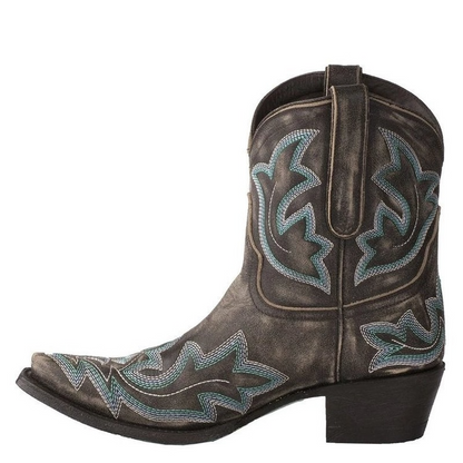 Bestickte Cowboystiefeletten aus Leder – Dakota Herbstedition