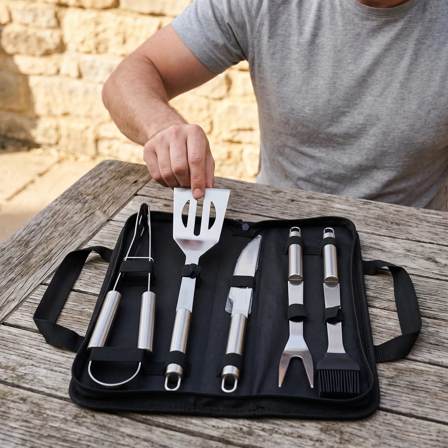 Tragbares Grillbesteck-Set - Grillora