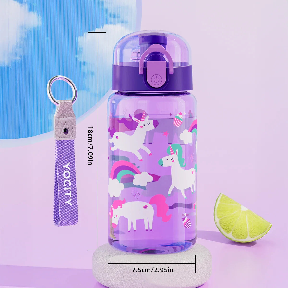 Transparente Trinkflasche Kinder Mit Print - Zydro