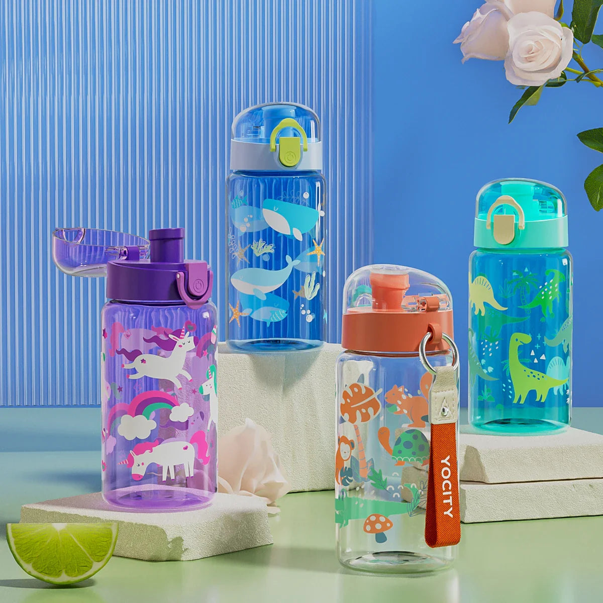 Transparente Trinkflasche Kinder Mit Print - Zydro