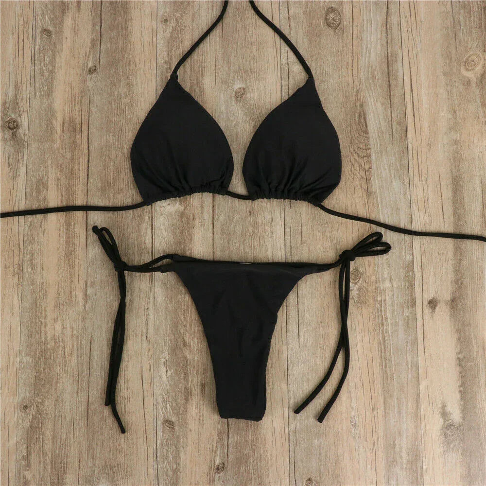 Triangle Top String Bikini Set - Tracy