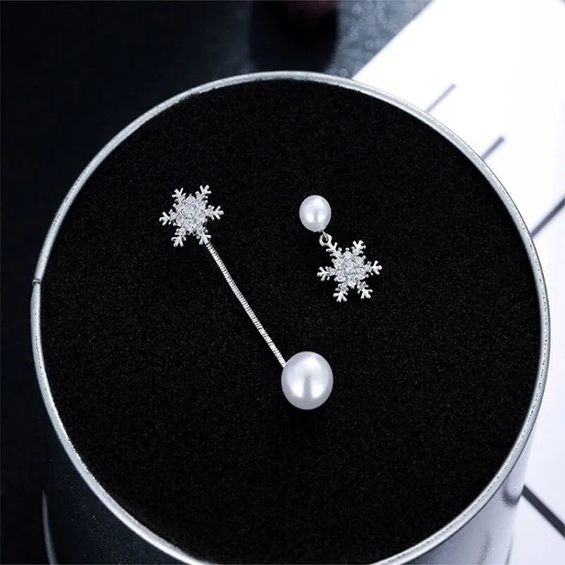 Tropfenohrringe Mit Schneeflocken - SnowflakeShine