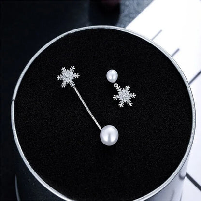 Tropfenohrringe Mit Schneeflocken - SnowflakeShine