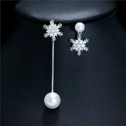 Tropfenohrringe Mit Schneeflocken - SnowflakeShine
