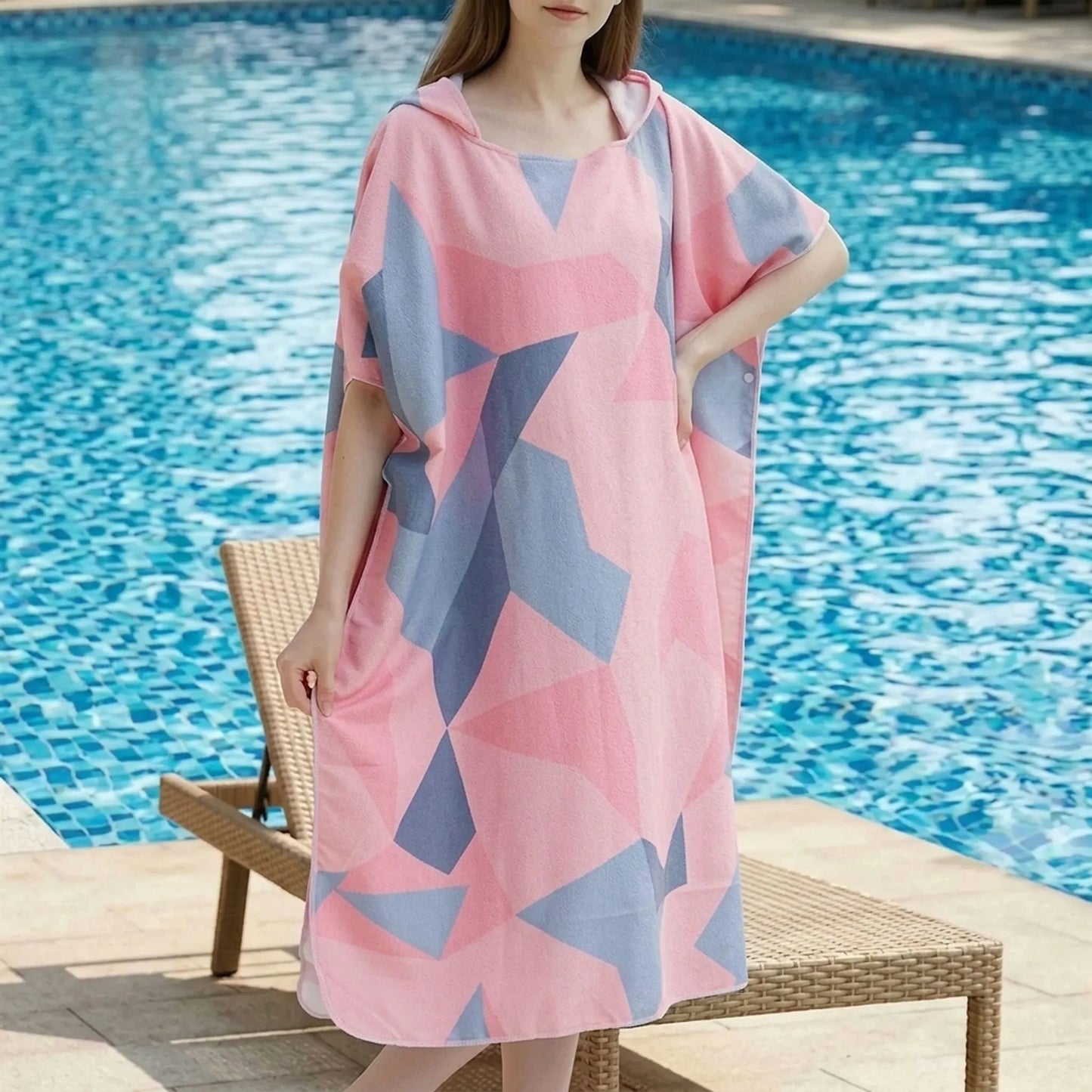 Umziehponcho Mit Geometrischem Muster - Loomera