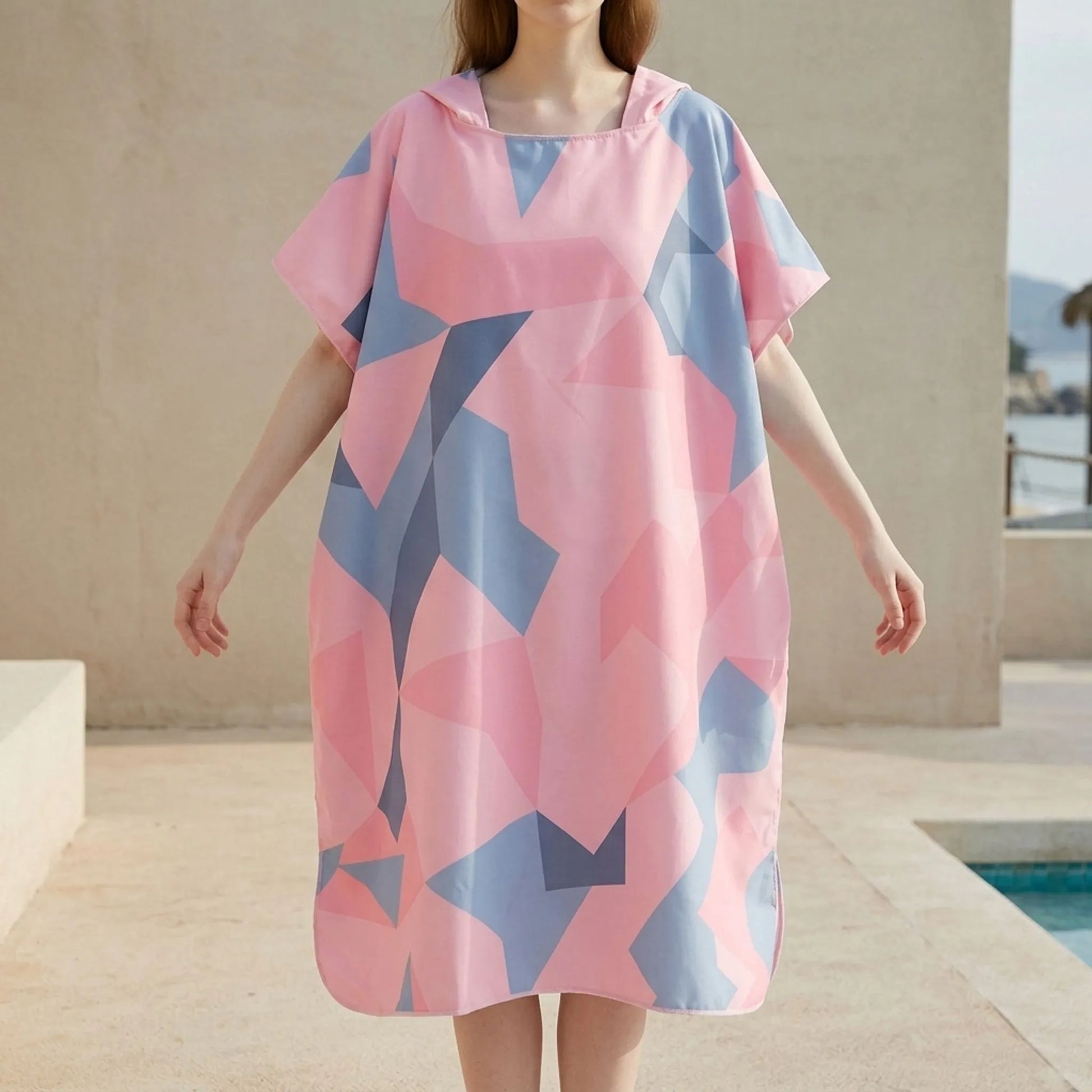 Umziehponcho Mit Geometrischem Muster - Loomera